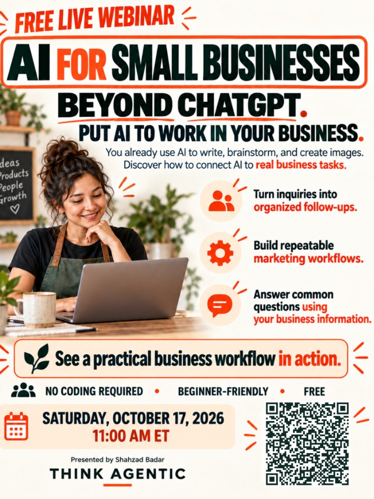 AI for Small Business webinar flyer